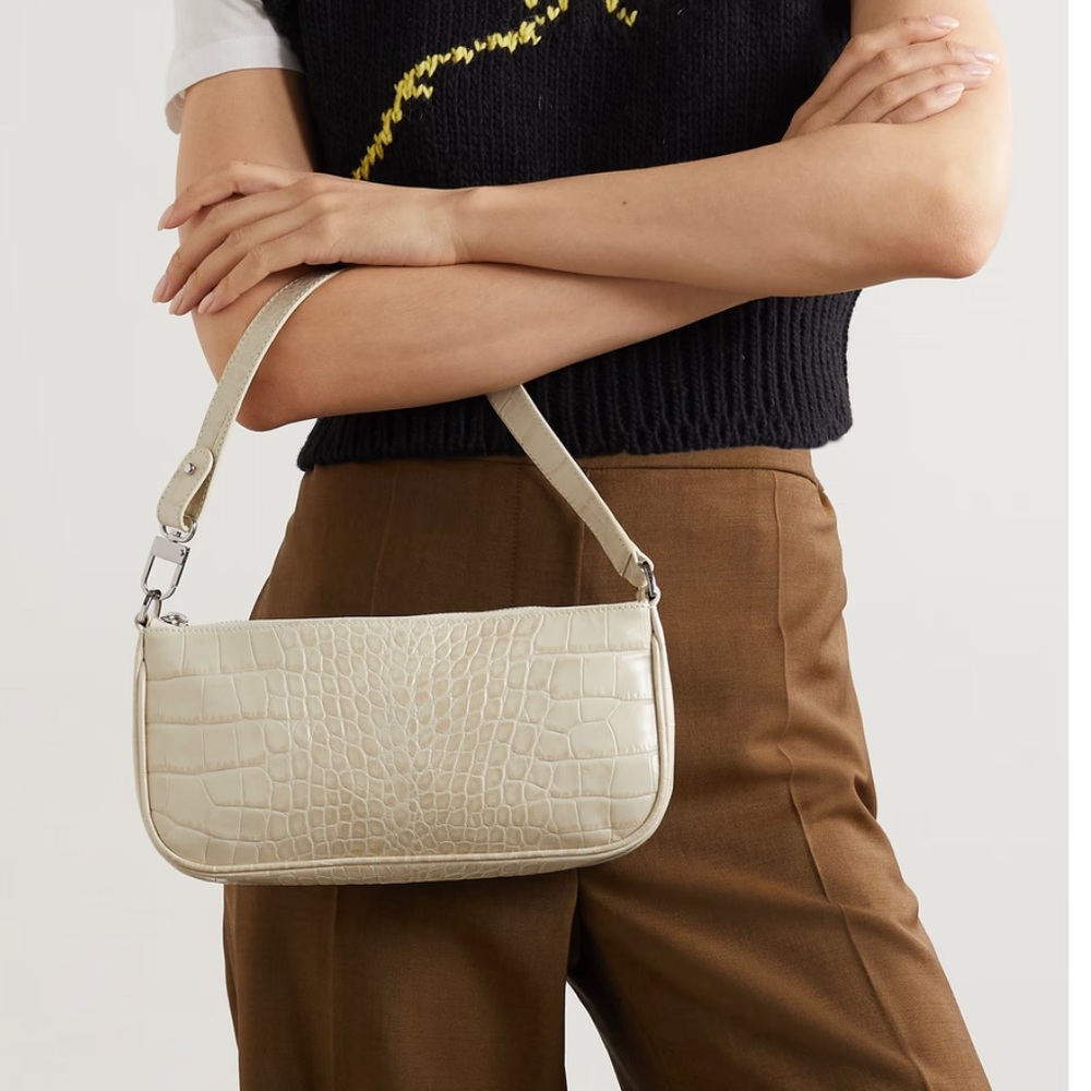 By Far Off-White Croc Rachel Bag
